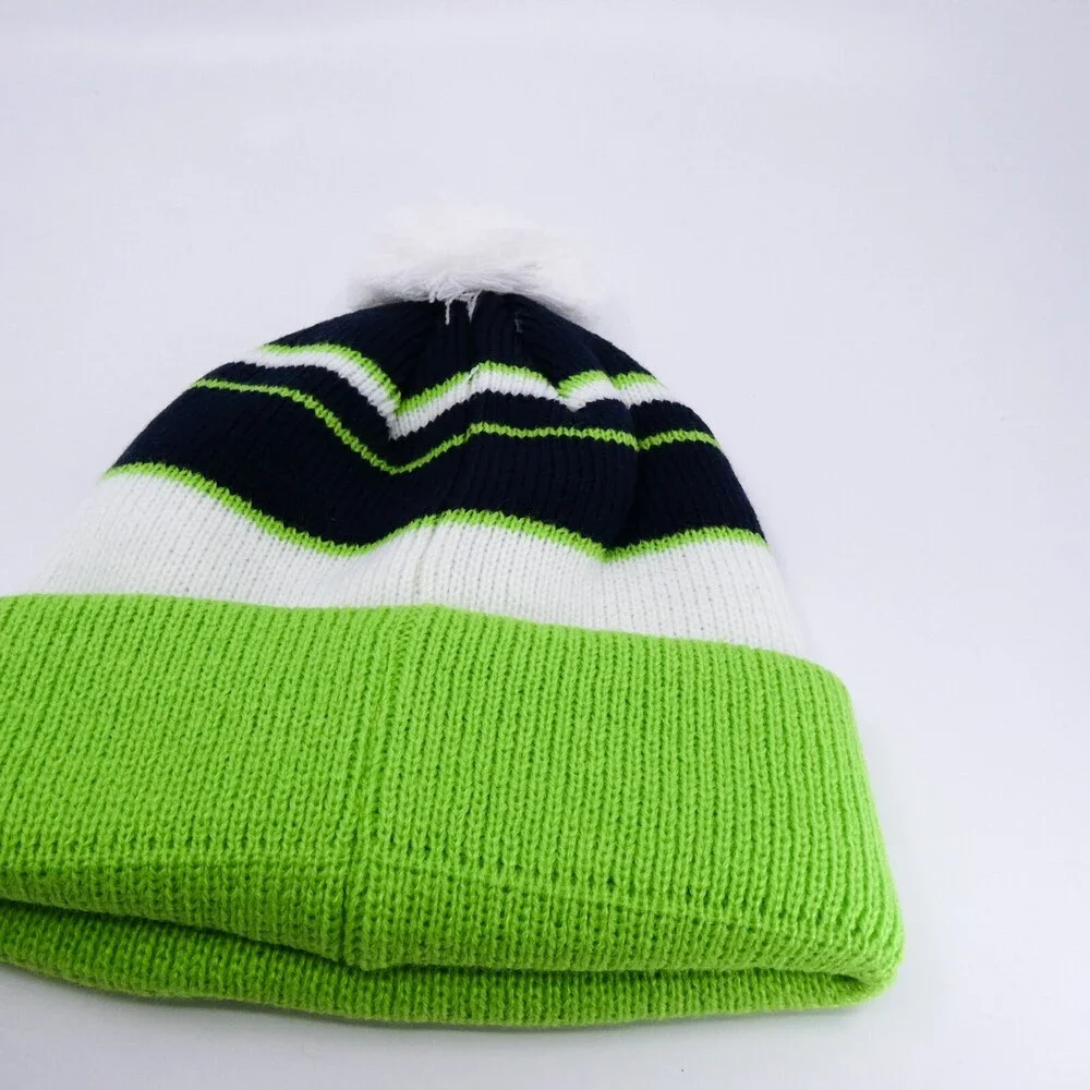 '47 Brand Seattle Seahawks Winter Hat Youth Boys Green Knit Football NFL Cap New